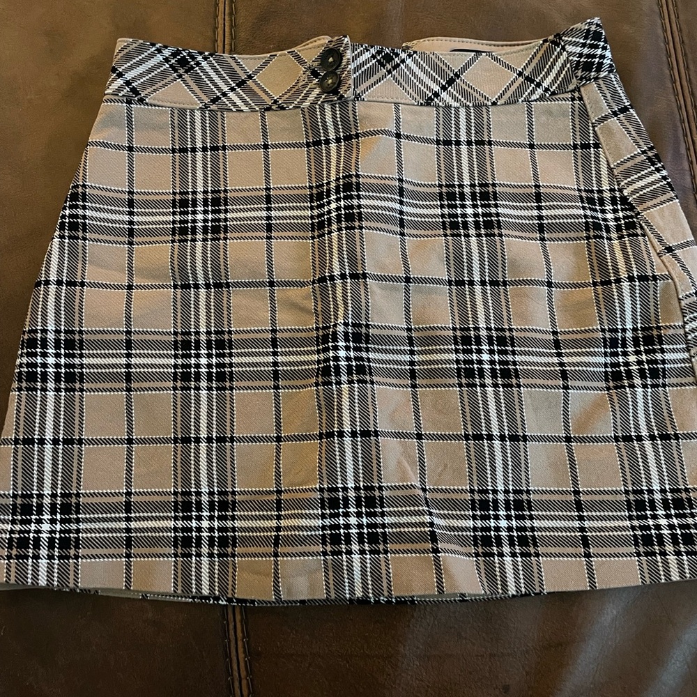 Express brown plaid skirt